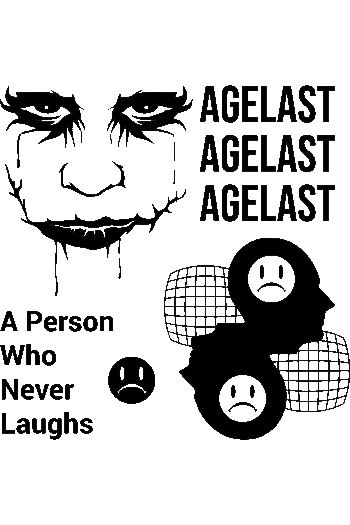 Agelast A Person Rostro fragmentado con ojos locos, lágrimas negras