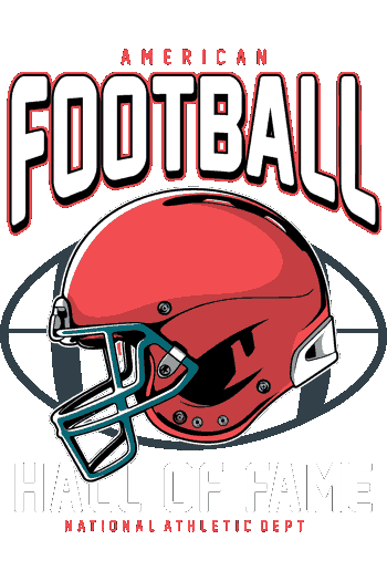 Casco rojo icónico con texto bold “American Football