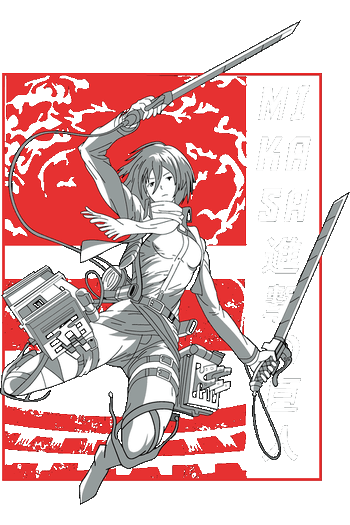Edición Legión de Reconocimiento Vector de Mikasa Ackerman de Ataque a los Titanes con espadas estilo anime