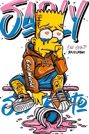 Bart en con lágrimas azules, ojos rotos