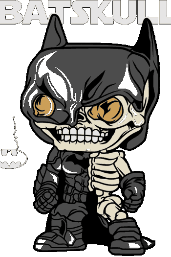Pop Macabre Bat skull, cráneo detallado con alas de murciélago