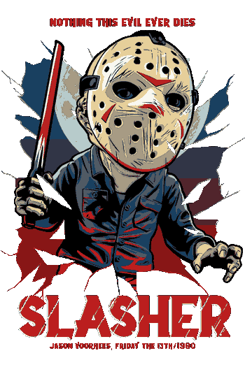 Vector de estilo caricaturesco del personaje Jason Voorhees