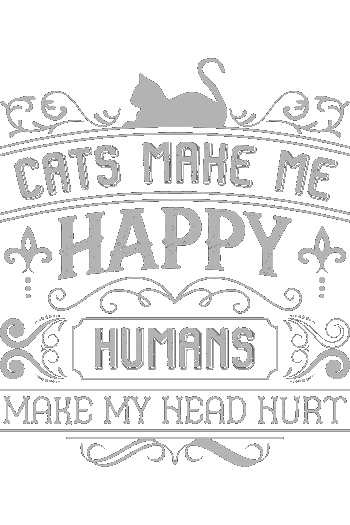  Diseño en estilo vintage con silueta de gato y texto en blanco 