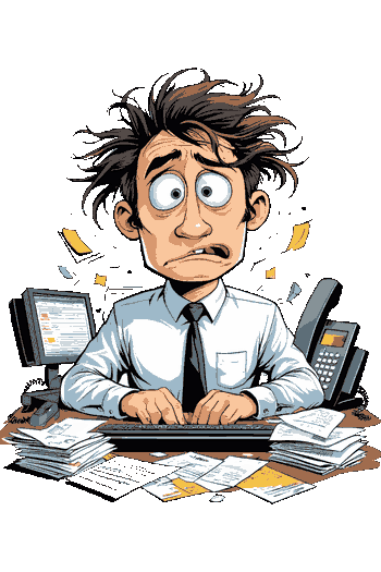 Diseño gráfico que representa a un diseñador creativo rodeado de iconos de herramientas digitales y edición.