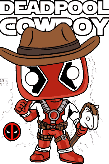 Pop Macabre Deadpool cowboy con sombrero de ala ancha