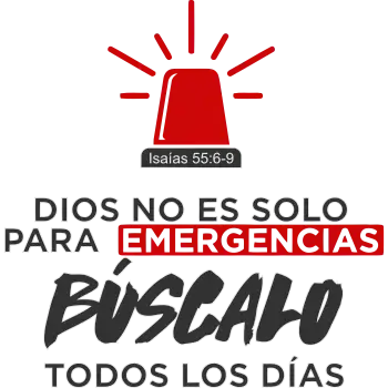 Vector cristiano de alarma roja con mensaje 'Búscalo todos los días' Isaías 55:6-9