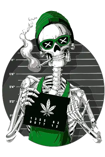 esqueleto fumando vector