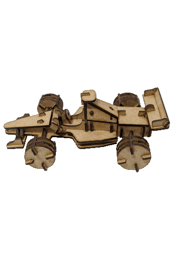 Rompecabezas 3D de automóvil de carreras Fórmula 1 en MDF cortado con láser.