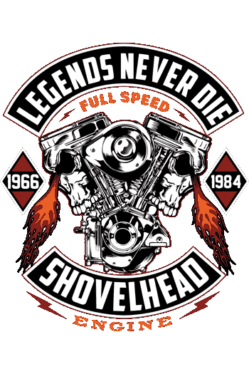 Diseño vectorial de moto chopper con cráneo, alas y cadena, texto 'Biking is not a hobby it's my way of life