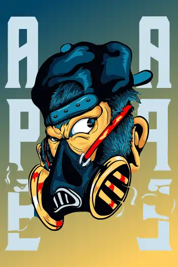 Ropa Calle gorila con careta de humo