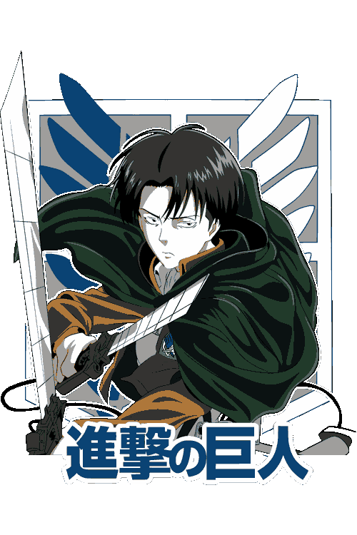Ichigo Máscara Levi Ackerman Trío de Titanes Diseño vectorial del Capitán Levi Ackerman con espadas y alas de la libertad de Attack on Titan.