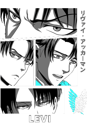 Levi Ackerman • Shingeki Collection Gráfico de paneles de manga de Levi Ackerman con alas de la libertad azul celeste para impresión en sudaderas.