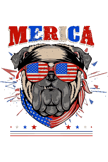 Perro gánster con bandera de americe