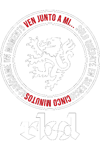 Diseño de texto minimalista en rojo con frases de RBD en semicírculo para estampado de ropa.