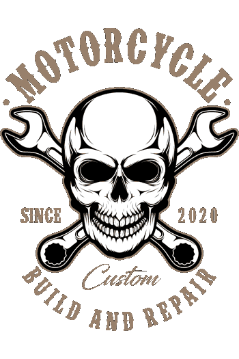 American Gangster Calavera con llaves inglesas cruzadas, texto 'Motorcycle Custom