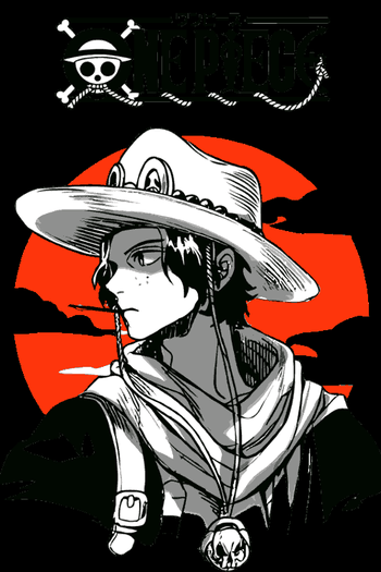Ilustración vectorial de Luffy en Gear 5 con cabello blanco y rayos amarillos en un estilo de anime dinámico