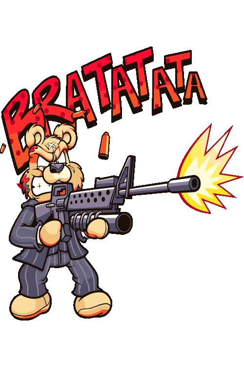 War & Honor Bad Teddy Bratatata, oso-peluche-rifle-bratatata-streetwear