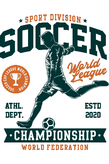 Persona deportista, texto “Soccer Cup