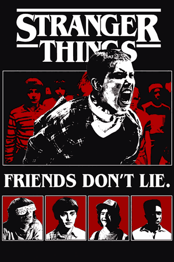 Steve Harrington Friends Don’t Lie Stranger Things con el grupo vectorizado