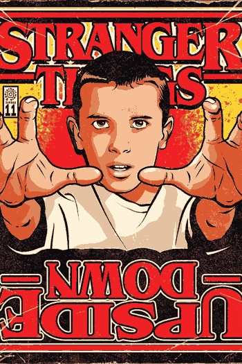 Stranger Mike Wheeler Stranger Things pose Upside Down estilo comic vectorizado