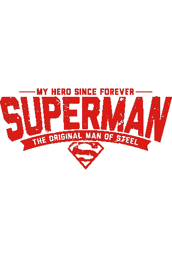 Vector de Superman con texto 'The Original Man of Steel', estilo grunge rojo