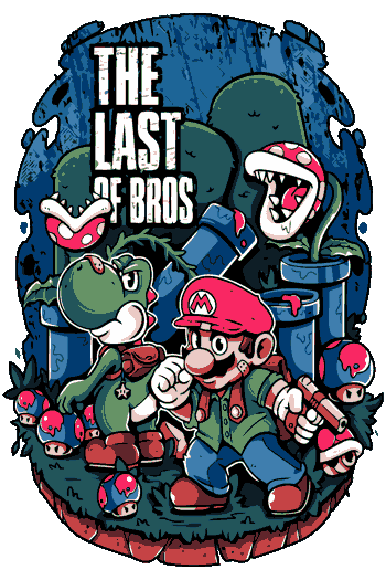 Gaming Mashup Ilustración de dos Minions disfrazados de Mario y Luigi con elementos clásicos del juego como bloques y tuberías.