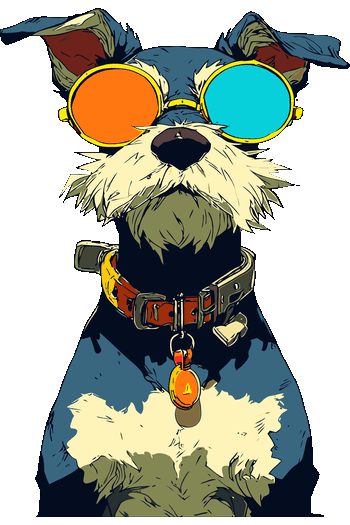 Abstract & Pop Pets Edition Vector de perro con lentes de colores estilo cómic urbano para estampar remeras.