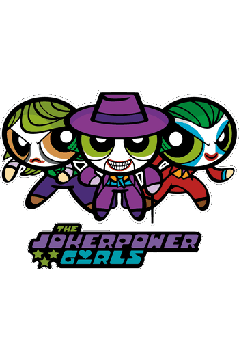 Crossovers Locos Diseño crossover de las Chicas Superpoderosas vestidas como el Joker de DC Comics para ropa urbana.
