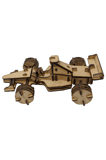 Rompecabezas 3D de automóvil de carreras Fórmula 1 en MDF cortado con láser.