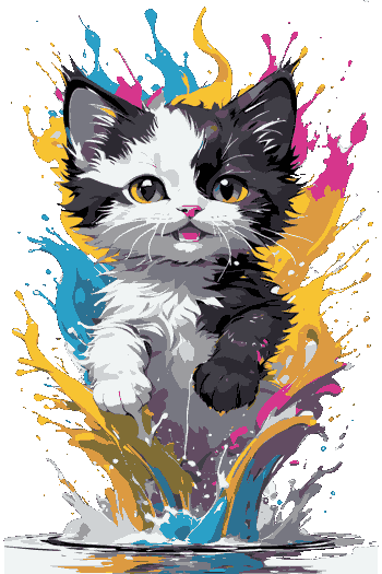 Gato estilo minimalista actitud de superioridad arte digital