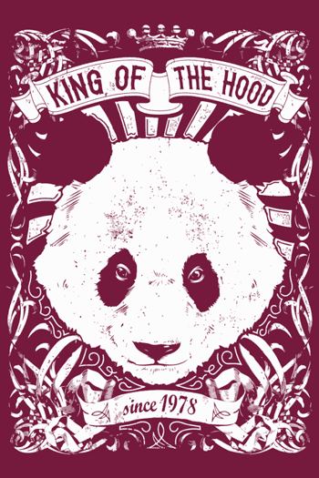Panda con corona y estilo street royal