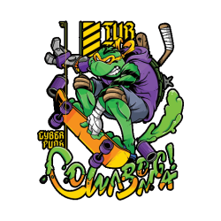 Vector de tortuga ninja estilo cyberpunk con patineta y graffiti para estampado de remeras.