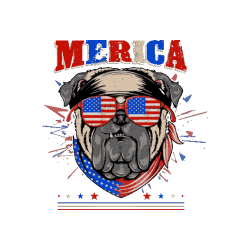 Perro gánster con bandera de americe
