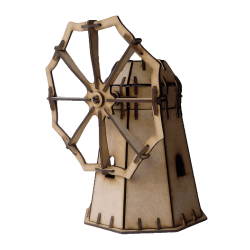 Plano vector de molino de viento de madera en 3D para armar con corte láser.