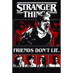 Steve Harrington Friends Don’t Lie Stranger Things con el grupo vectorizado