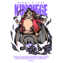 Vector anime One Piece Marshall D. Teach Blackbeard Kurohige abrigo rojo
