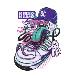 vector zapato con la lengua afuera