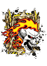 Flaming Skulls