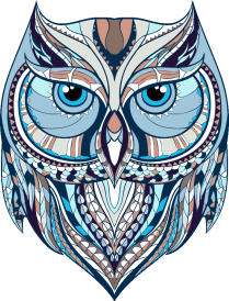 búho tribal estilizado, para realizar manualidades