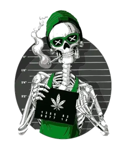 esqueleto fumando vector