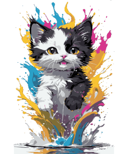 Gato estilo minimalista actitud de superioridad arte digital