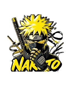 Naruto. El ninja más famoso con una estética moderna, máscara y katanas