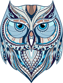 búho tribal estilizado, para realizar manualidades