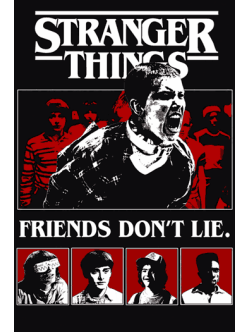 Steve Harrington Friends Don’t Lie Stranger Things con el grupo vectorizado