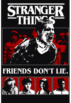 Steve Harrington Friends Don’t Lie Stranger Things con el grupo vectorizado