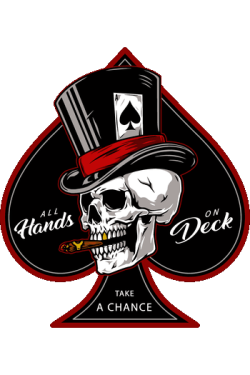 Diseño vectorial de calavera con galera de copa alta, naipe de as de picas y cigarro encendido estilo streetwear para estampado de camisetas.