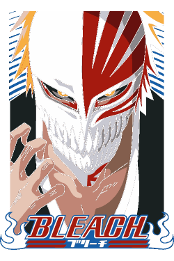 Ilustración vectorial de Ichigo Kurosaki con máscara Hollow de Bleach.