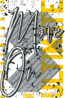 Letras bold distressed, rayas grunge, "Since 1980 Now