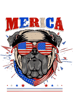 Perro gánster con bandera de americe