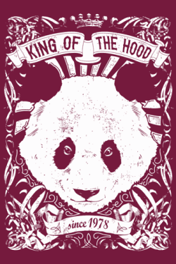 Panda con corona y estilo street royal